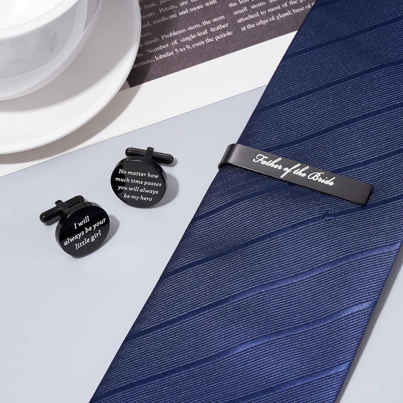 Jeka Father of The Bride and Groom Gifts - Wedding Tie Bars & Cufflinks - Keepsake Anniversary Jewelry for Men - Image 2